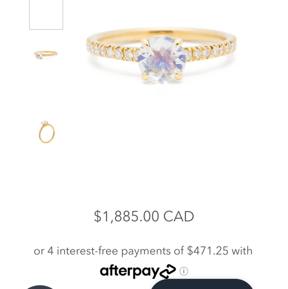 Moonstone Diamond Engagement Ring - Picture 3 of 3